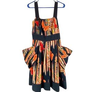 Steve Madden Y2K Vintage Cotton Dress Slouchy Pockets Floral Butterflies Sz S